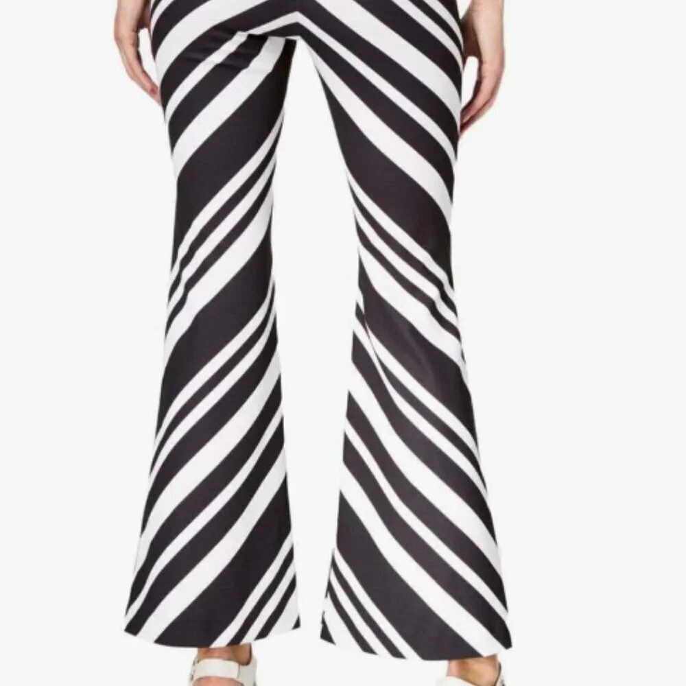 NWT Bar III Chevron Casual Wide Leg Pants black/white sz XL